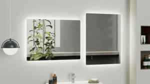 welltime LED-Lichtspiegel Toledo eckig, Spiegel mit