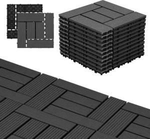 Clanmacy Holzfliesen Terrassenplatte Balkonfliesen mit Drainage