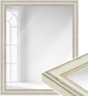 WANDStyle Wandspiegel H390, Creme-Optik, aus Massivholz