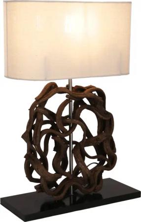 Guru-Shop Tischleuchte Tischlampe, handgemacht aus Naturmaterial