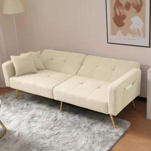 Ulife Schlafsofa mit Winkel, goldenen Beinen,