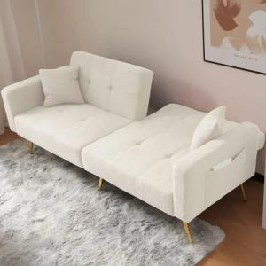 Ulife Schlafsofa mit Winkel, goldenen Beinen,