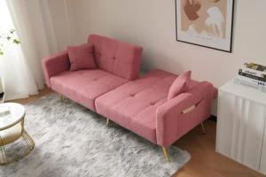 Ulife Schlafsofa mit Winkel, goldenen Beinen,