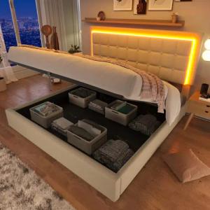BlingBin Polsterbett Doppelbett Funktionsbett (1-tlg., Bezug