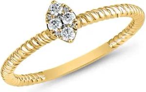 Gelbgold Kordelring mit Diamanten für Damen