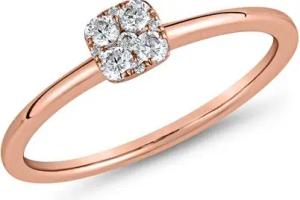Diamantring aus Roségold für Damen