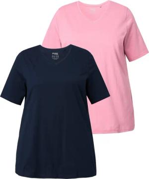 Ulla Popken T-Shirt T-Shirts 2er-Pack V-Ausschnitt
