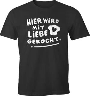 MoonWorks Print-Shirt Herren T-Shirt Koch-Spruch Hier