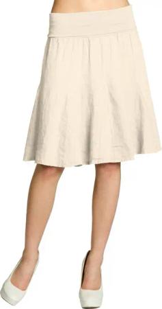 Caspar Faltenrock RO014 Damen Midi Leinenrock