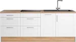 KOCHSTATION Küche "KS-Ahus", Breite 225 cm, wahlw. Mit E-Geräten, Soft Close Funktion, MDF Fronten