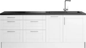 KOCHSTATION Küche "KS-Ahus", Breite 225 cm, wahlw. Mit E-Geräten, Soft Close Funktion, MDF Fronten