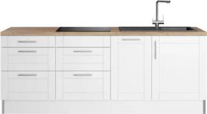 KOCHSTATION Küche "KS-Ahus", Breite 225 cm, wahlw. Mit E-Geräten, Soft Close Funktion, MDF Fronten