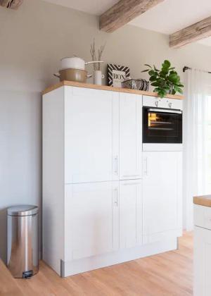 KOCHSTATION Pantryküche "KS-Ahus", Breite 150 cm,wahlweise mit E-Geräten,Soft-Close-Funktion