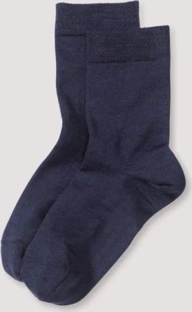 hessnatur Damen Socken im 2er-Pack aus Bio-Merinowolle mit Bio-Baumwolle - blau - Größe 35-37