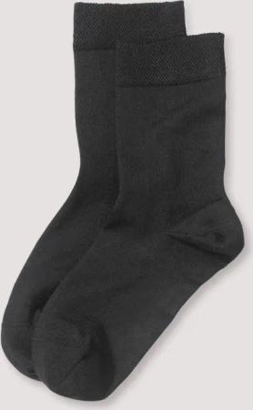 hessnatur Damen Socken im 2er-Pack aus Bio-Merinowolle mit Bio-Baumwolle - schwarz - Größe 35-37