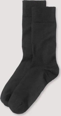 hessnatur Herren Socken im 2er-Pack aus Bio-Merinowolle mit Bio-Baumwolle - schwarz - Größe 43-45