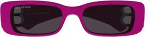 Balenciaga Sonnenbrille - Bb0096 Dynasty Rectangle Logo Sunglasses - Gr. unisize - in Lila - für Damen