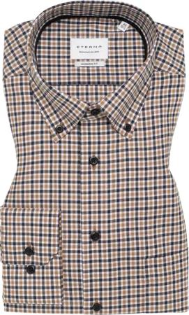 MODERN FIT Hemd in kakao kariert