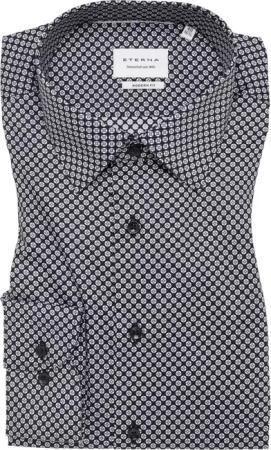 MODERN FIT Hemd in anthrazit bedruckt