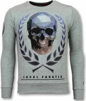 Local Fanatic  Sweatshirt Totenkopf Skull Strasssteine