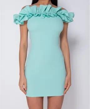 Parisian Kleider Rüschen Bardot Bodycon Minikleid