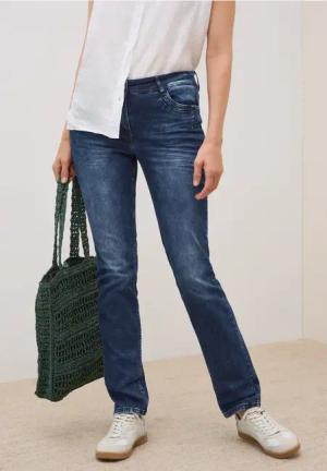 Cecil Damen Straight Leg Jeans in Blau, Gr: 31