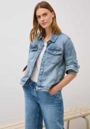 Cecil Damen Jeansjacke mit Knopfleiste in Blau, Gr: M