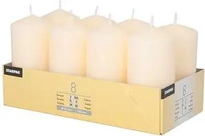 8 STARPAK Stumpenkerzen creme