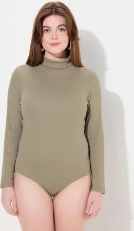 Ulla Popken Longsleeve Body Rippjersey Stehkragen