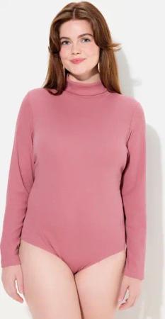 Ulla Popken Longsleeve Body Rippjersey Stehkragen