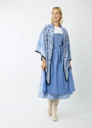 Codello Halstuch, mit handgedrucktem Blumen-Motiv