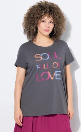 Ulla Popken T-Shirt T-Shirt Schriftmotiv Classic