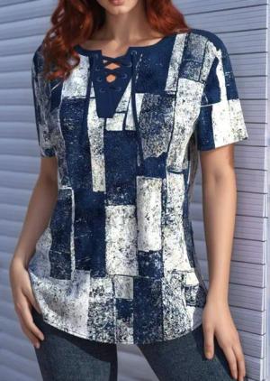 Moda Yakamoz Blusentop JANE'S Damen Kurzarm