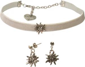 Alpenflüstern Ketten-Set Trachtenschmuck-Set Trachten-Samt-Kropfband und Ohrstecker