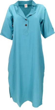 Guru-Shop Midikleid Luftiges Sommerkleid, Shirtkleid, Baumwoll..