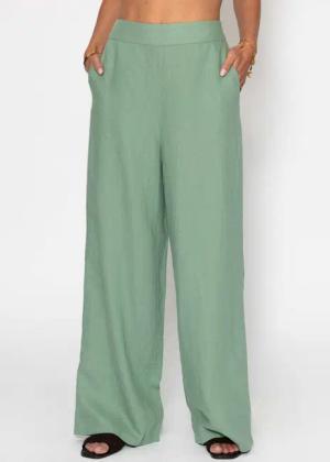 SASSYCLASSY Stoffhose Leinenhose Damen mit geradem