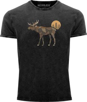 Neverless Print-Shirt Herren Vintage Shirt Printshirt