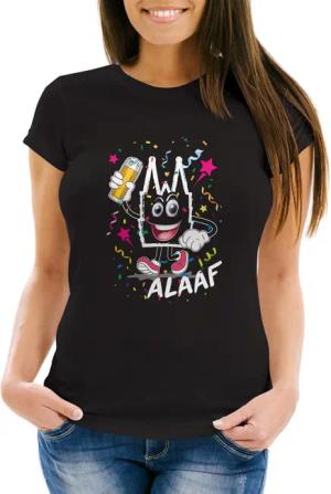 MoonWorks Print-Shirt Damen T-Shirt Fasching Karneval