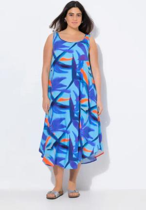 Ulla Popken Maxikleid Midikleid Blüten A-Linie