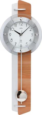 AMS Funk-Pendelwanduhr 5271 (Quarzuhr,Holzgehäuse,Esszimmer,Wohnzimmer,Made in Germany)