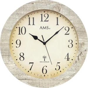 AMS Funkwanduhr F5561 (Made in Germany,Quarz,Holz,Wohnzimmer,Küche,Arbeitszimmer,