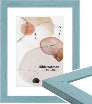 WANDStyle Bilderrahmen H750, Blau, aus Massivholz