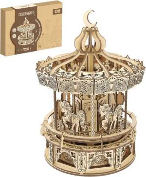 Esun 3D-Puzzle 3D Puzzle Holz Karussell,