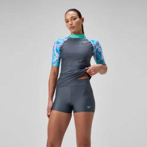 Damen Solid Panel Shorts Grau