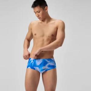 Herren Club Training Badehose 13,5 cm mit Print Blau/Weiß