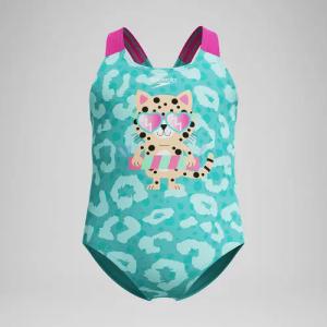 Kleinkinder Mädchen Learn to Swim Badeanzug mit Print Türkis