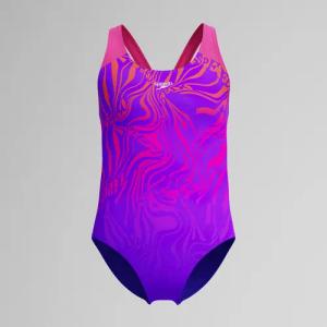 Mädchen Placement Splashback Badeanzug Violett/Pink