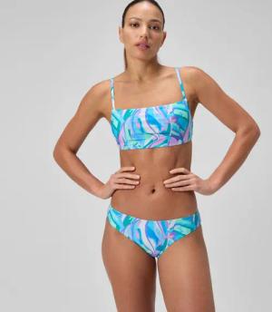 Damen Bikini mit verstellbaren Trägern und Print Grün/Pink