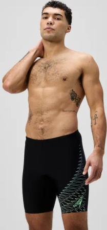 Herren Medley Schwimmhose mit Logo Schwarz/Grün