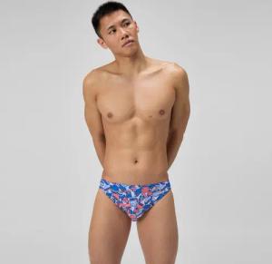 Herren Club Training Badehose mit Print Blau/Orange